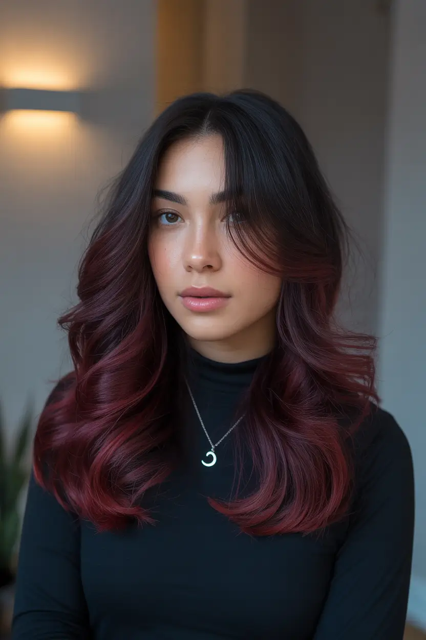 Deep Winter Hair Colors Inspiration 2025–2026 Crimson Shadow Melt