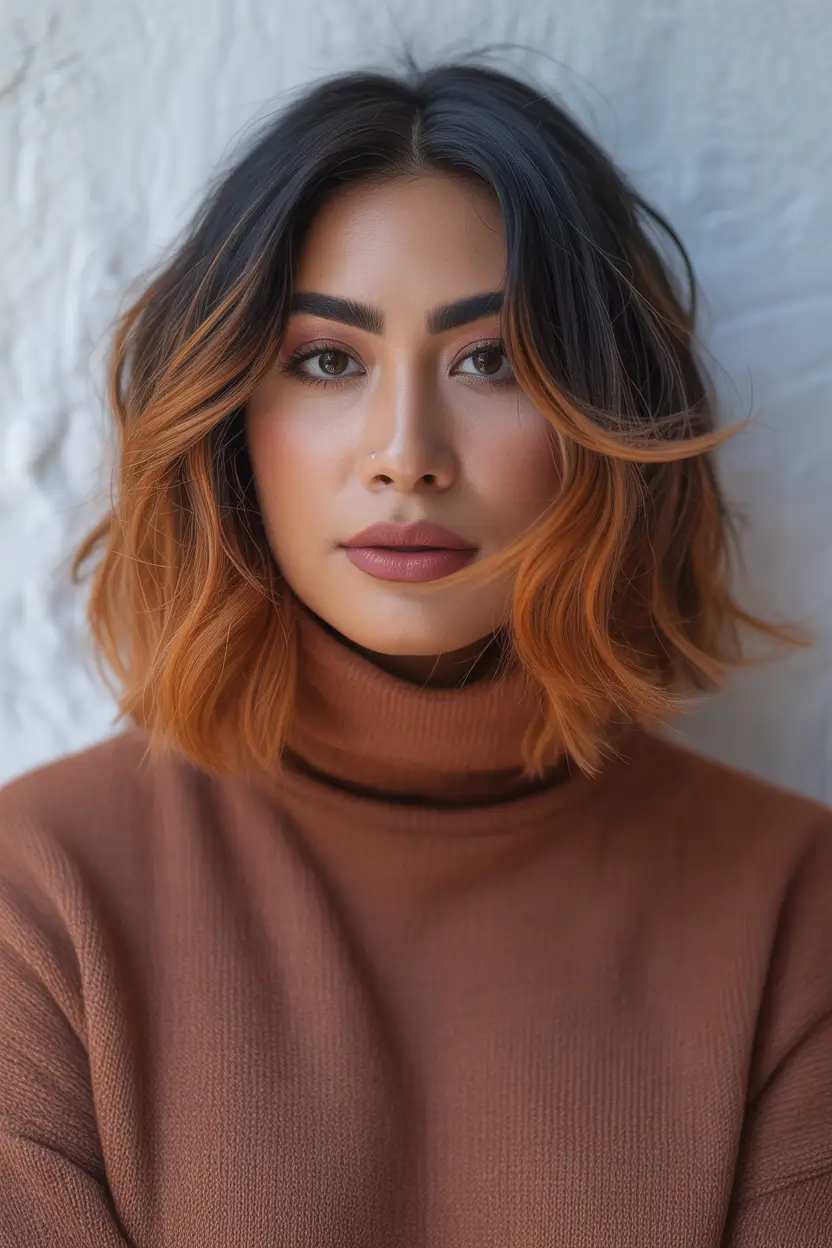 Deep Winter Hair Colors Inspiration 2025–2026 Cinnamon Copper Bob