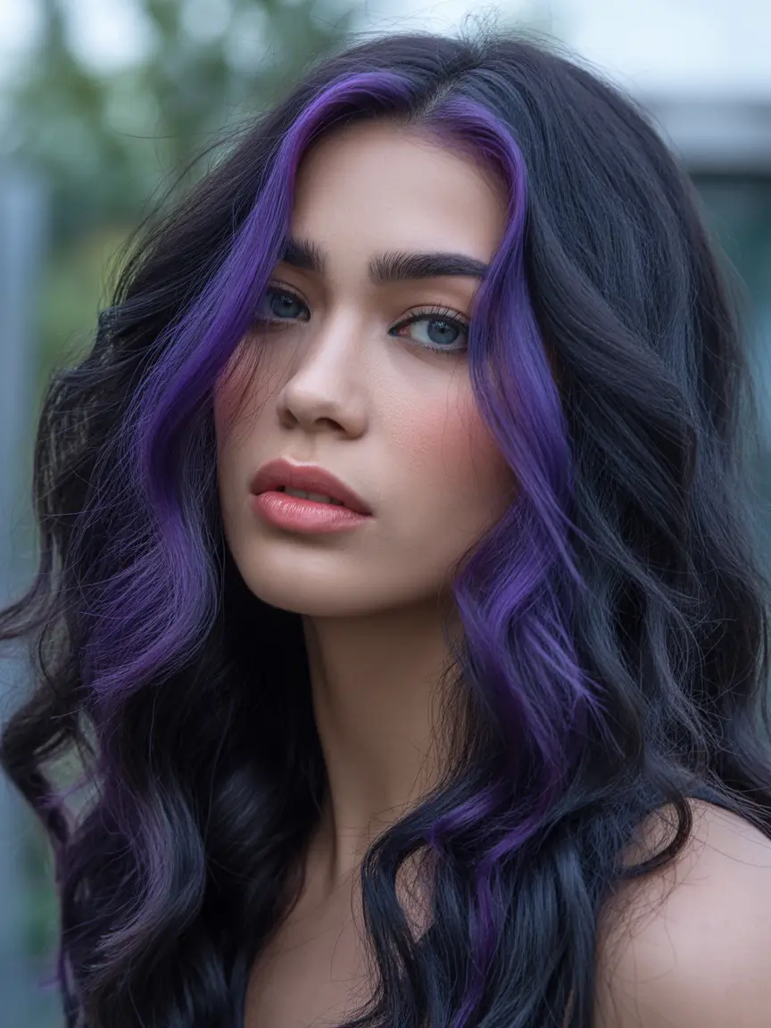 Deep Winter Hair Colors Inspiration 2025–2026 Violet Edge Highlights