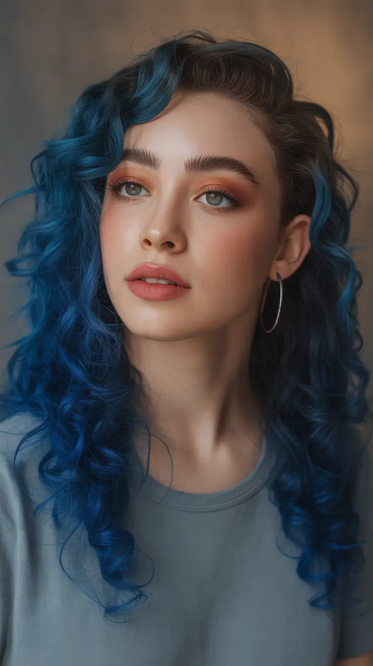 Deep Winter Hair Colors Inspiration 2025–2026 Blue Velvet Waves