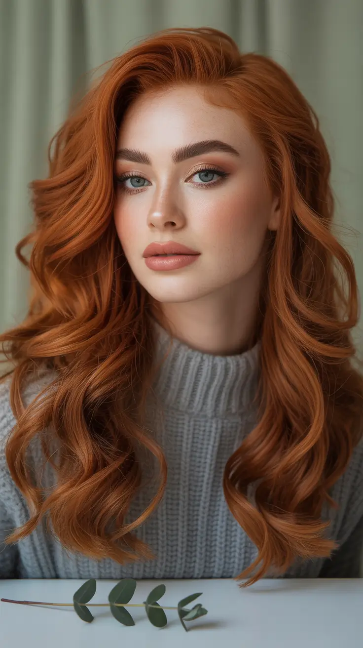 Deep Winter Hair Colors Inspiration 2025–2026 Golden Copper Luxe