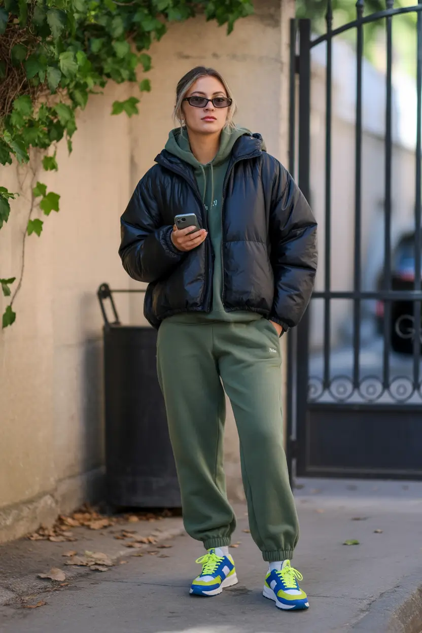 Early Outfits for Winter 2025 Sporty Monotone Greens