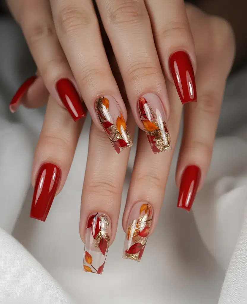 Fall Nail Color Inspo for November 2025 Golden Leaf Magic