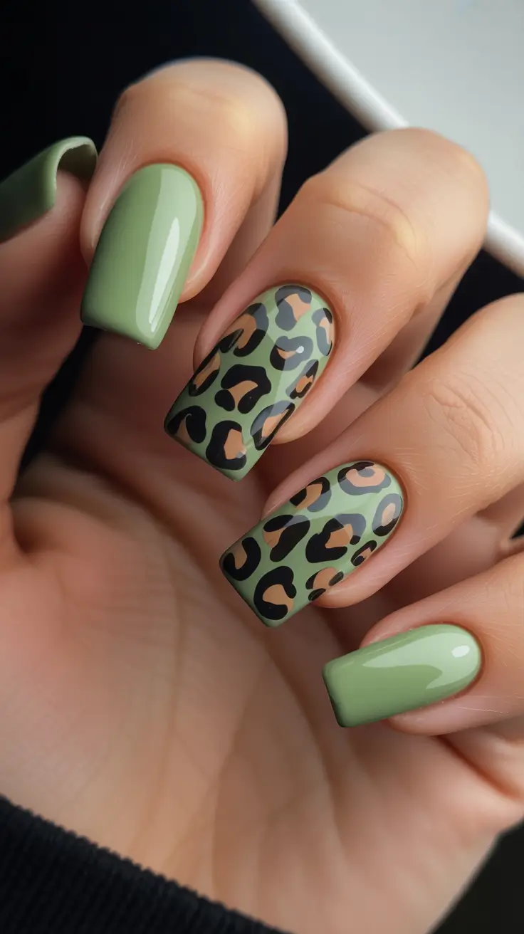 Fall Nail Color Inspo for November 2025 Wild Olive Leopard
