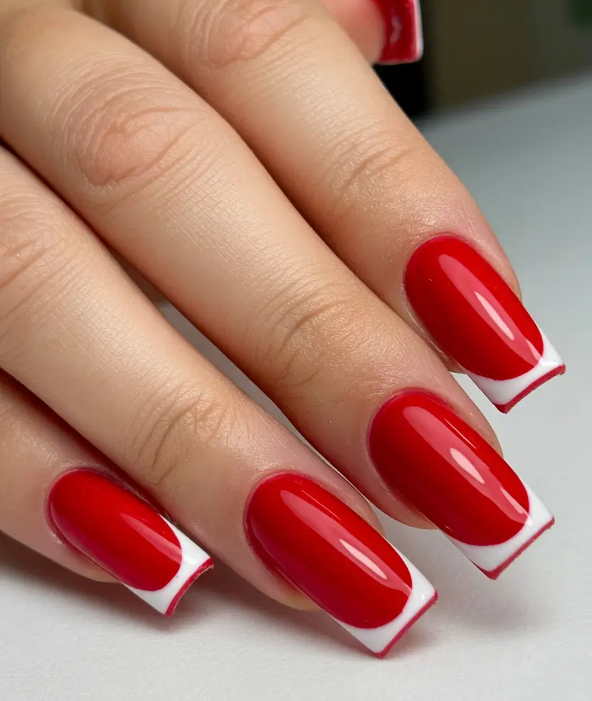 Fall Nail Design for November 2025 Modern Red French