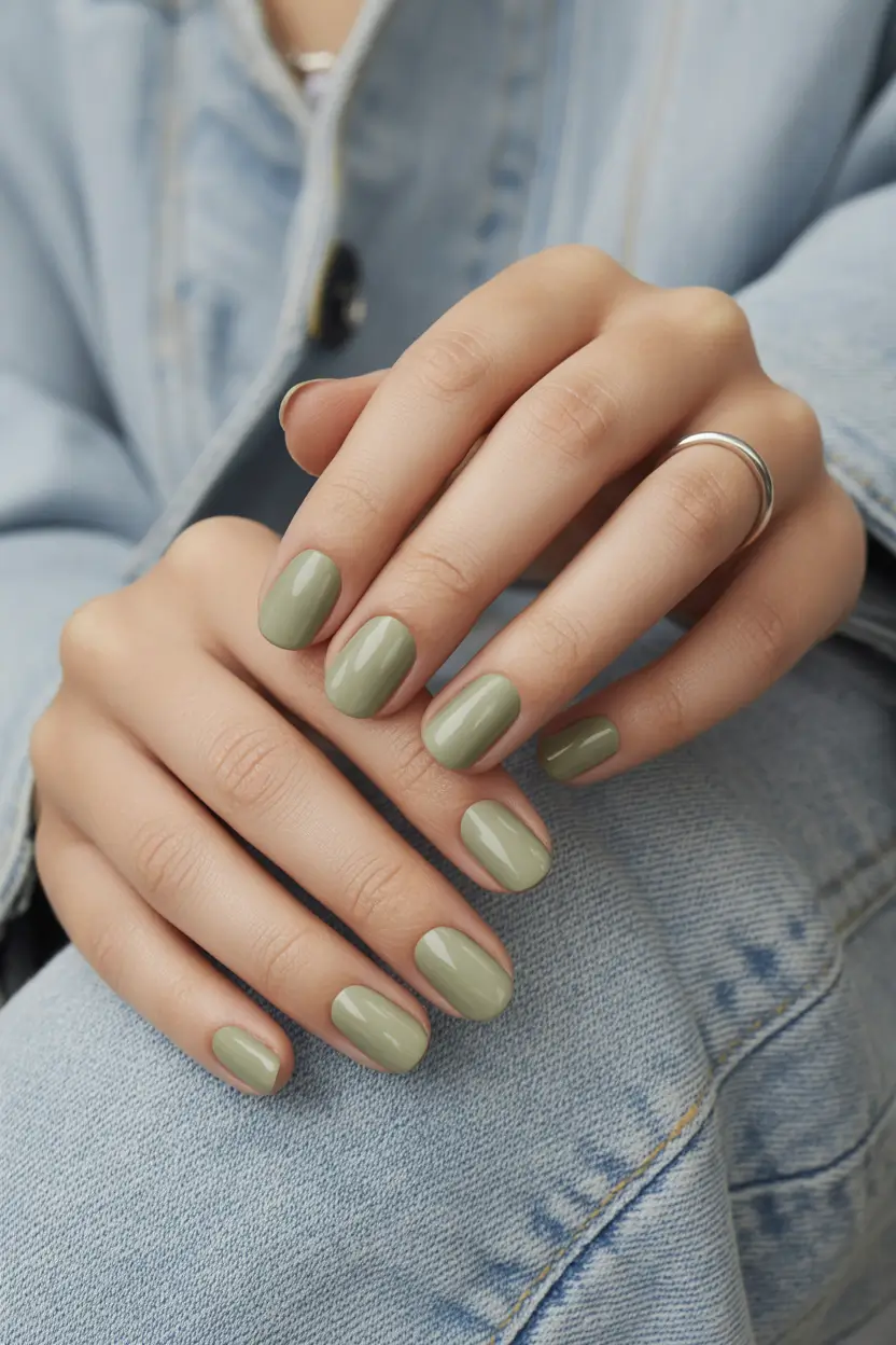Fall Nail Inspo & Ideas 2025 Sage Green Simplicity