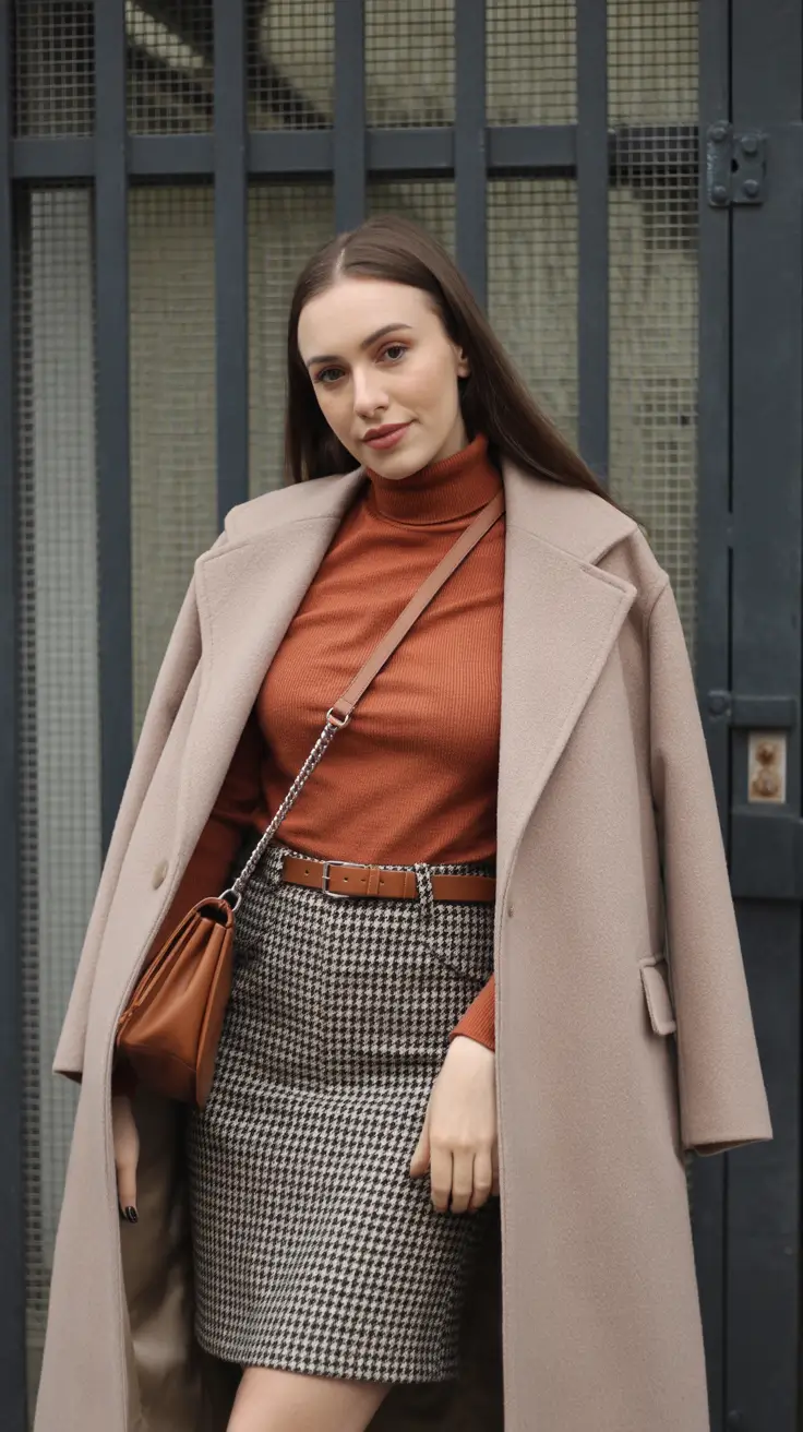 Fall outfits ideas for October 2025 Rust Tones with a Classic Twist
