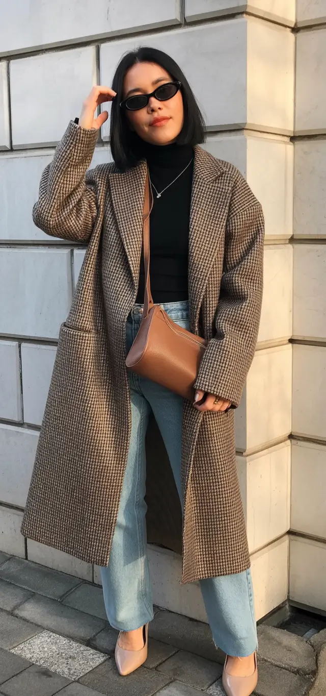 Fall outfits ideas for October 2025 Modern Chic in Oversized Check
