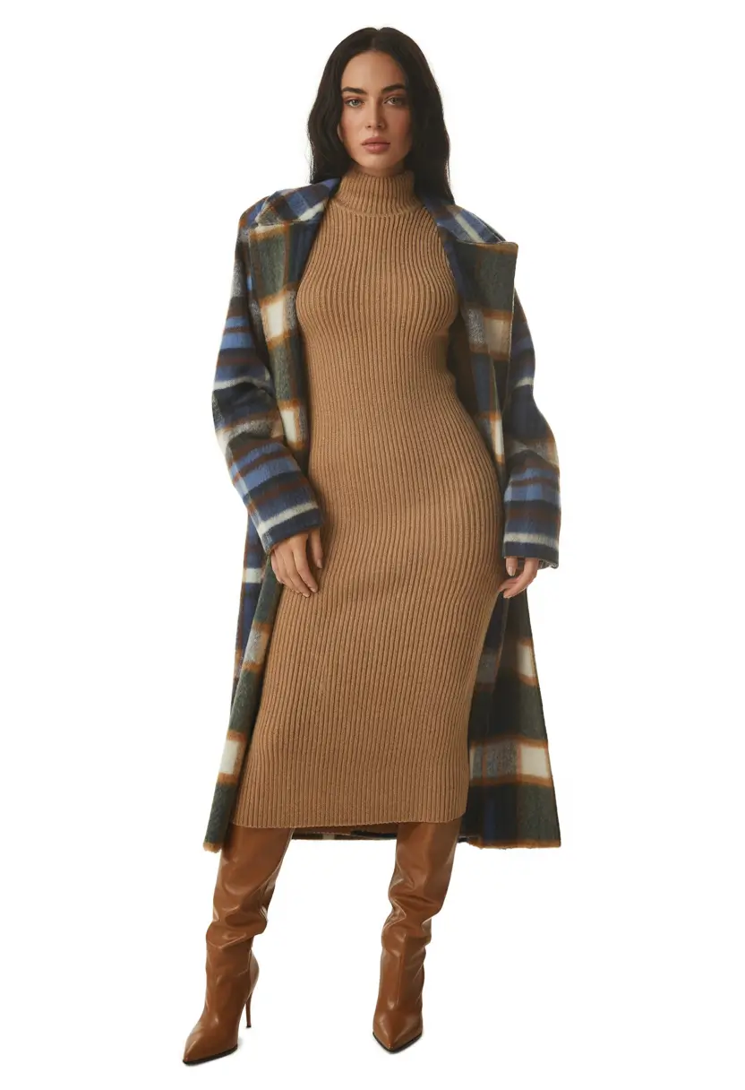 Fall outfits ideas for October 2025 Knit Dress Elegance