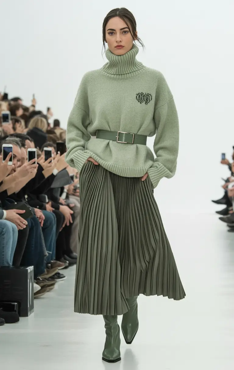Fall outfits ideas for October 2025 Monochrome Sage Elegance