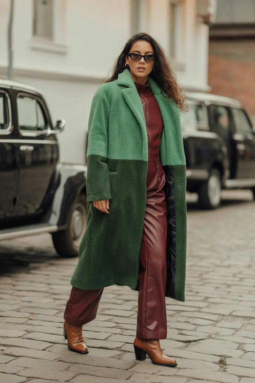 Fall outfits ideas for October 2025 Color Block Confidence