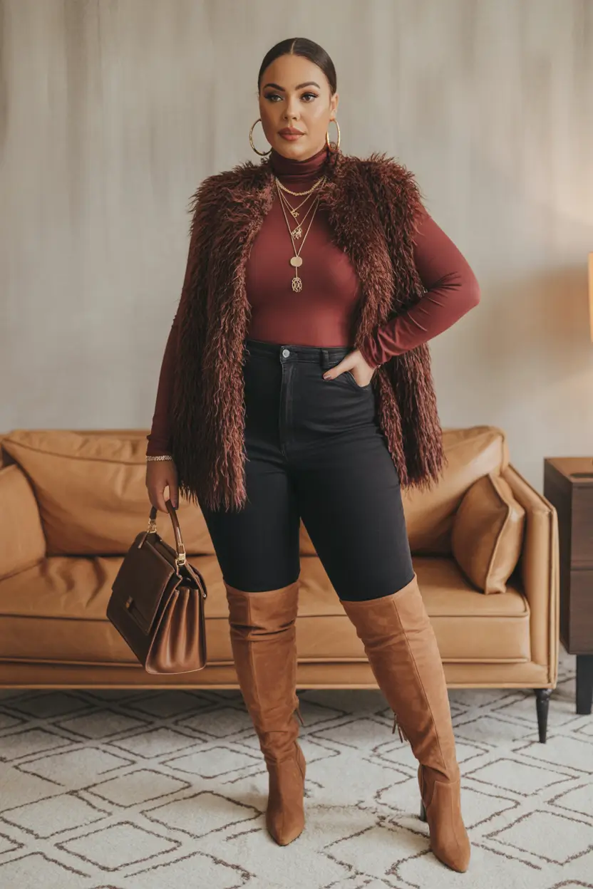 fall to winter outfits ideas 2025 Layered Elegance with Texture