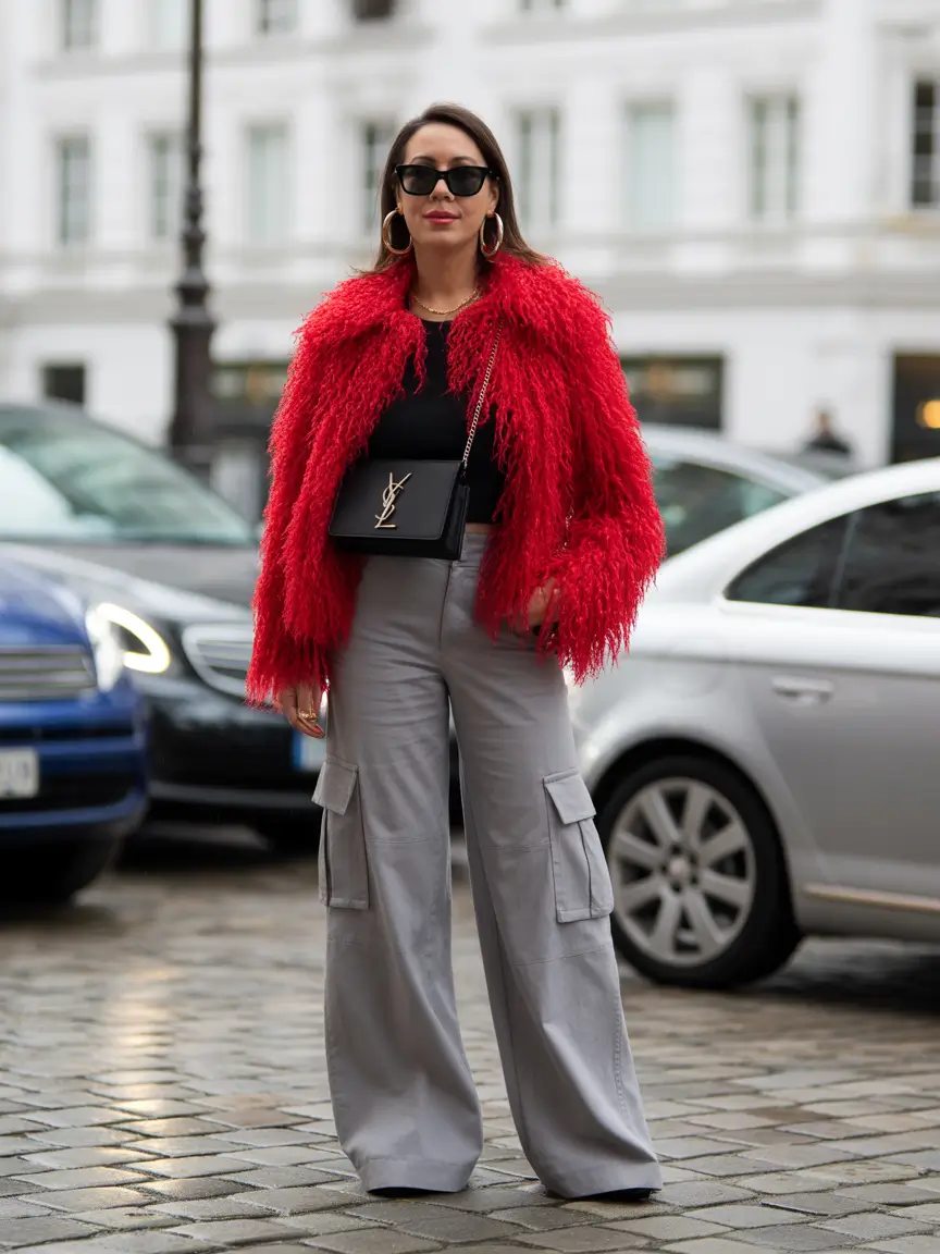 fall to winter outfits ideas 2025 Bold Red Statement