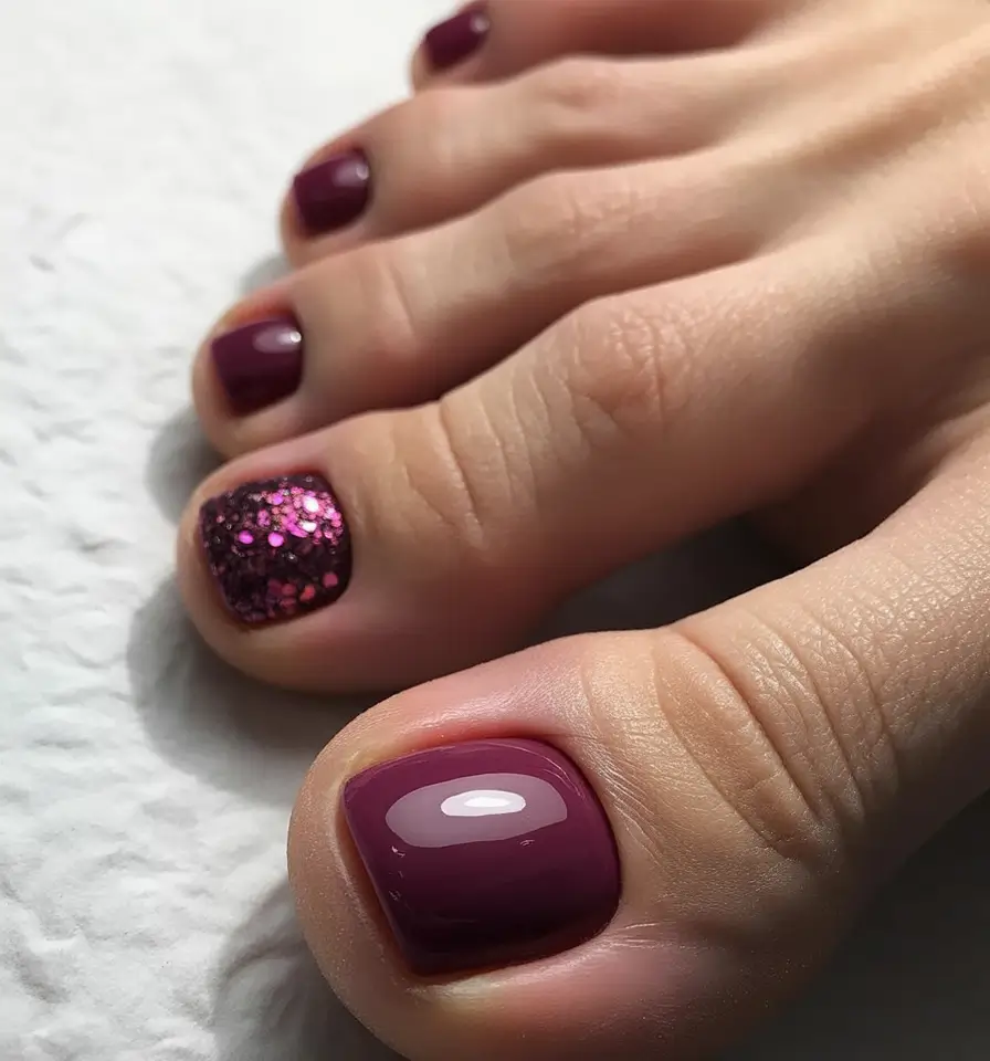 Fall colors Plum Base with Glitter Accent