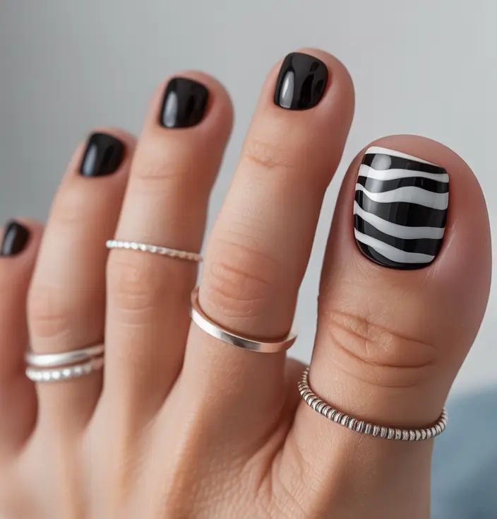 Fall colors Classic Black and White Stripes