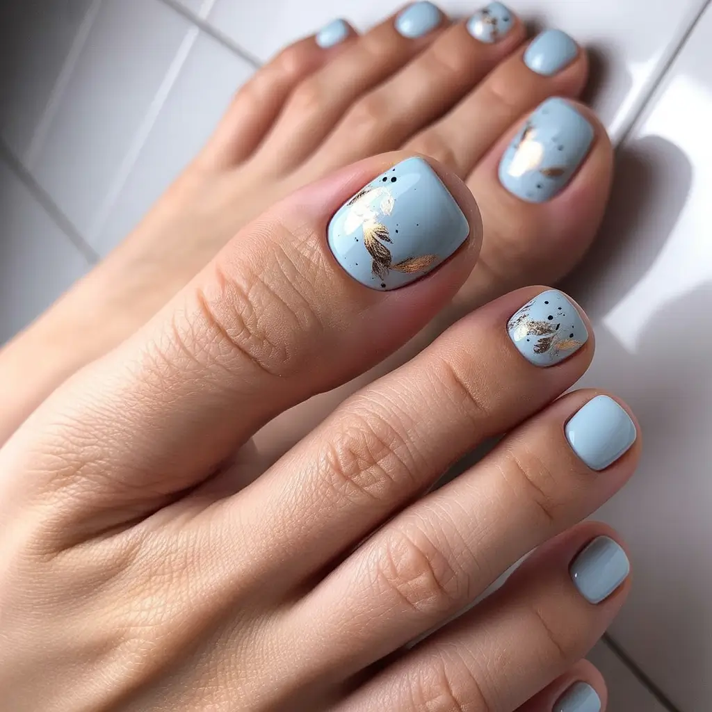 Fall colors Powder Blue with Foil Accents H2