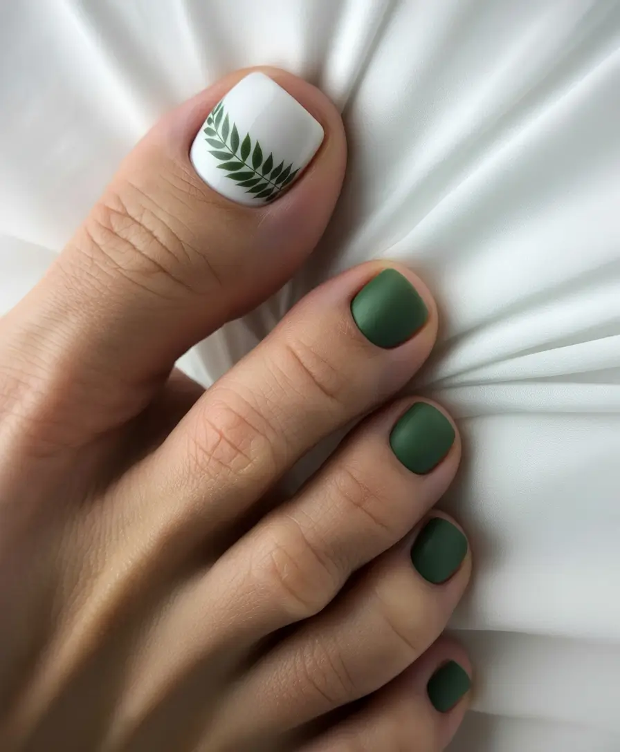Fall colors Forest Matte with Leaf Accent H2