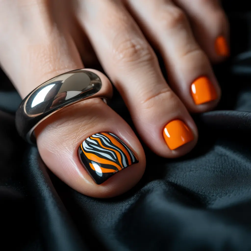 Fall colors Halloween Stripes with Orange Pop H2