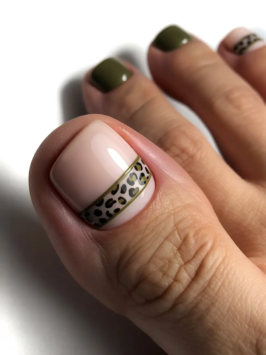 Fall colors Olive Green with Leopard Accent