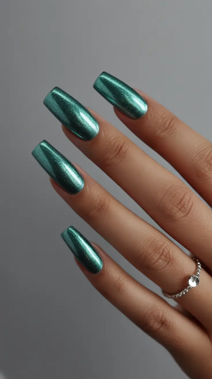 fall winter nails ideas 2025 2026 Emerald Shine