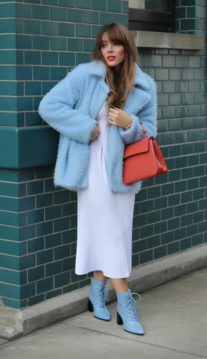 Fashion Inspo for Winter 2025 2026 Frosty Blues with a Pop of Red