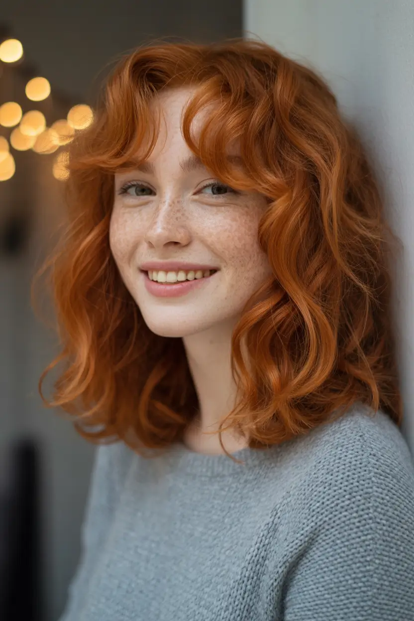 Mid Length Red Curls Haircuts to Try in October 2025