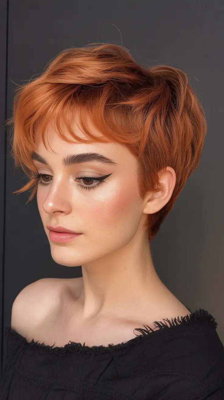 Pixie 2025 trends women Soft Textured Pixie With Autumn Spice