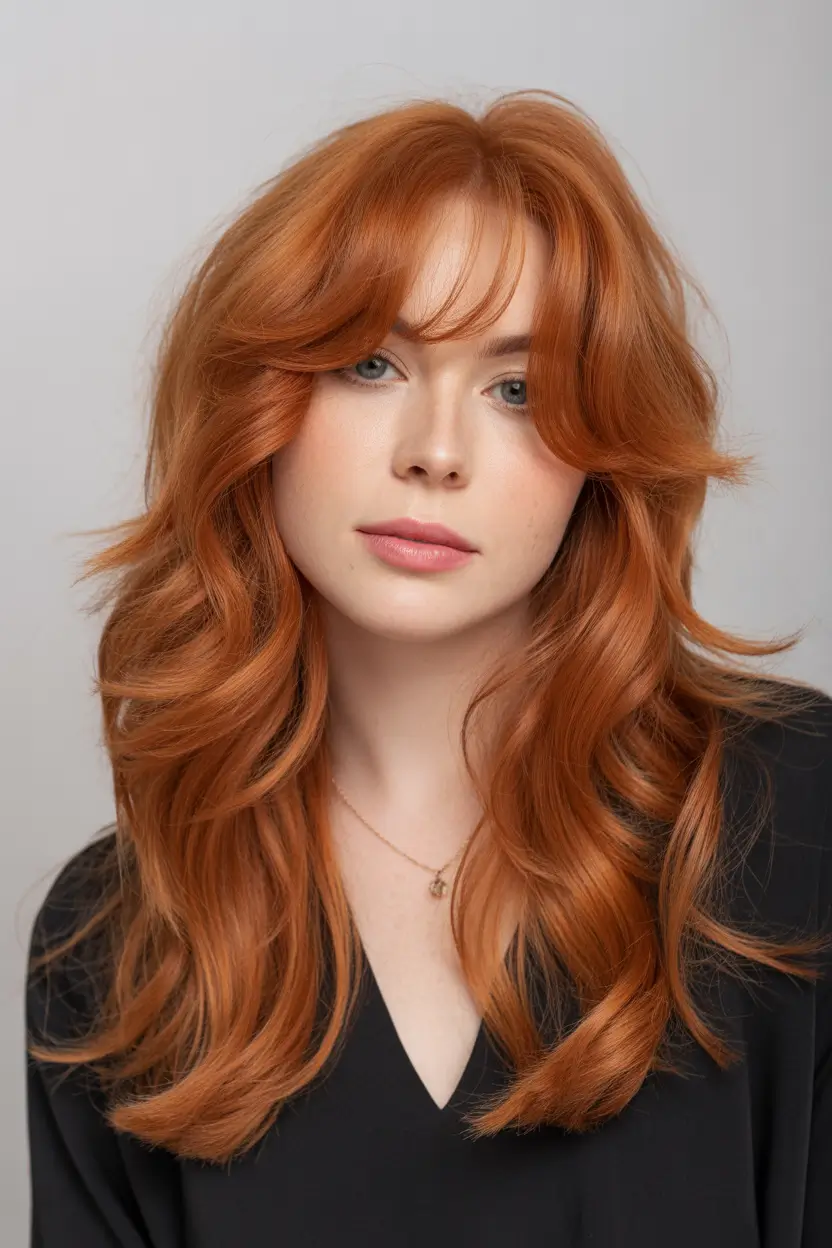 Long layered Long Layers With Curtain Bangs