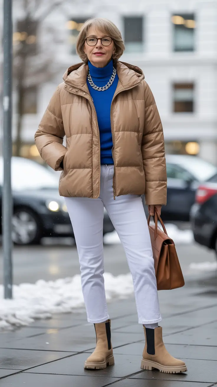 Modern Winter Outfits 2025/2026 for 60 Women Classic Contrast