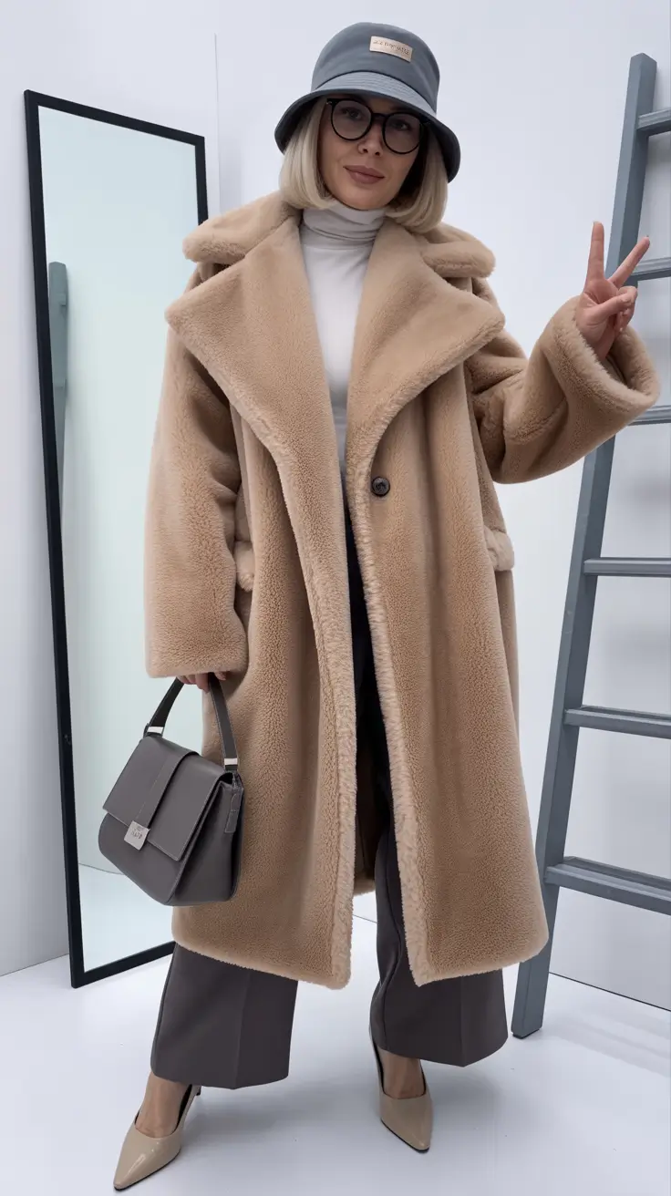 Modern Winter Outfits 2025/2026 for 60 Women Structured Teddy Chic