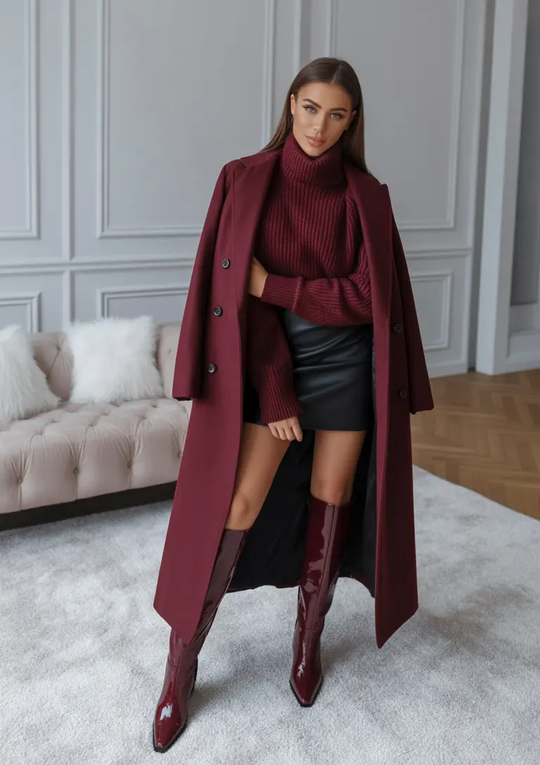 November 2025 Trending Outfits Ideas Burgundy Confidence