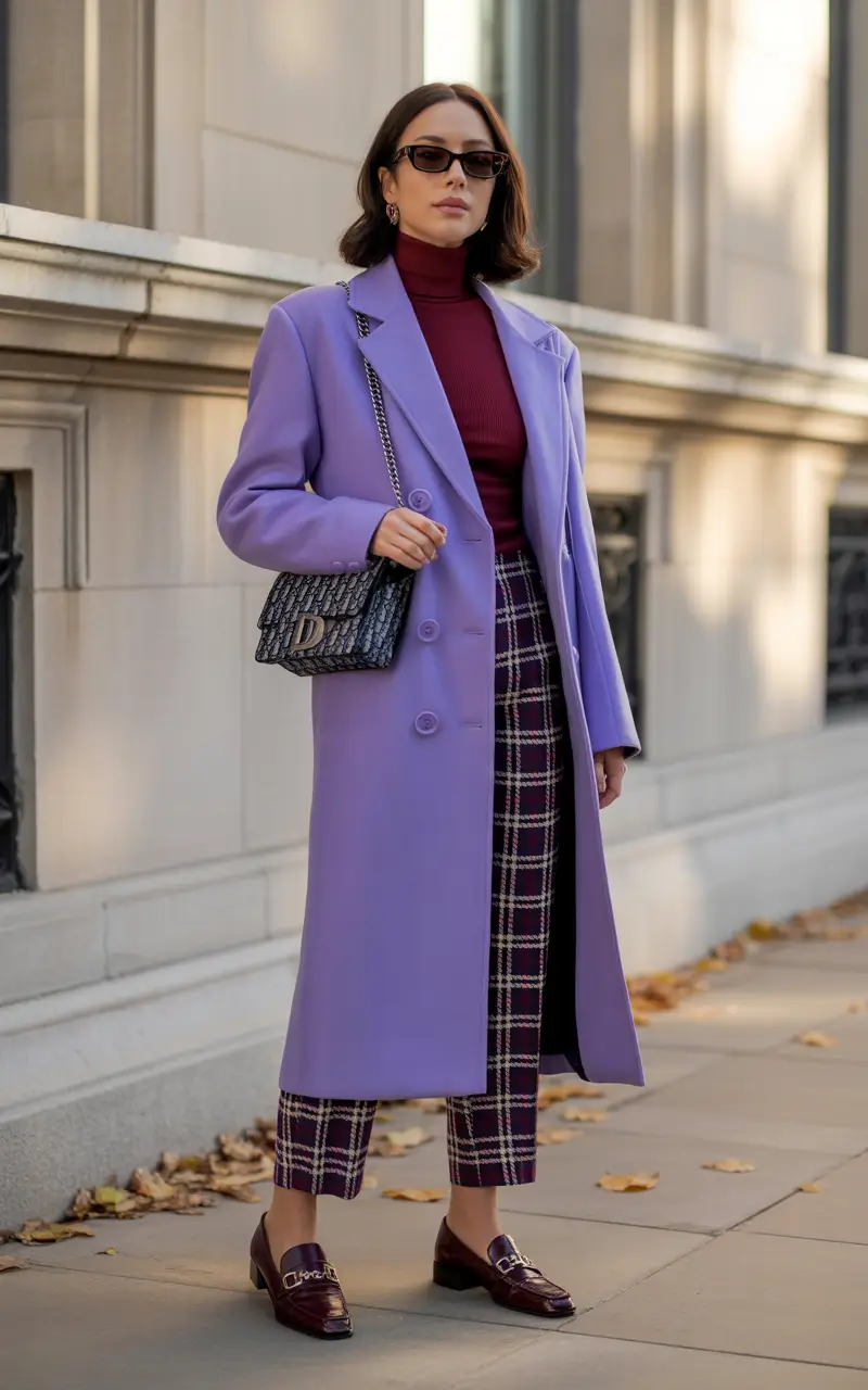November 2025 Trending Outfits Ideas Lavender Meets Plaid