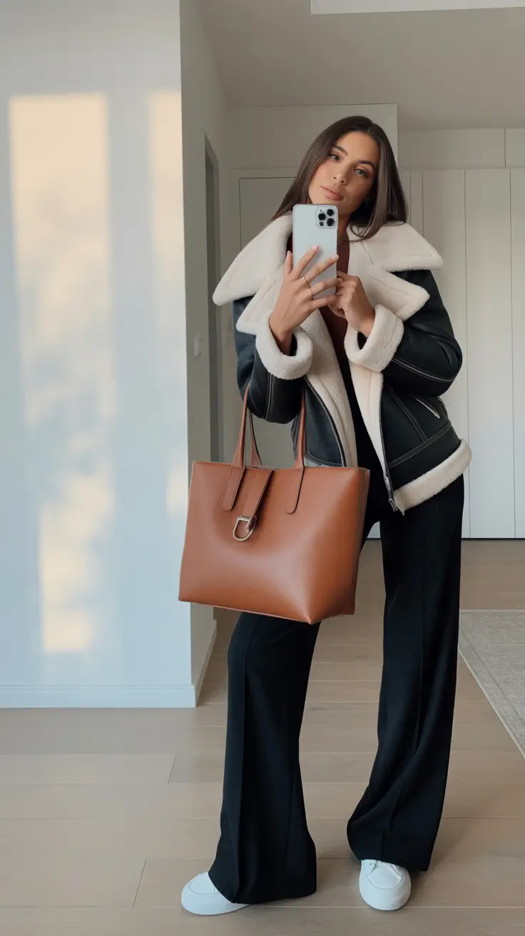 November 2025 Trending Outfits Ideas Cozy Shearling Street Style