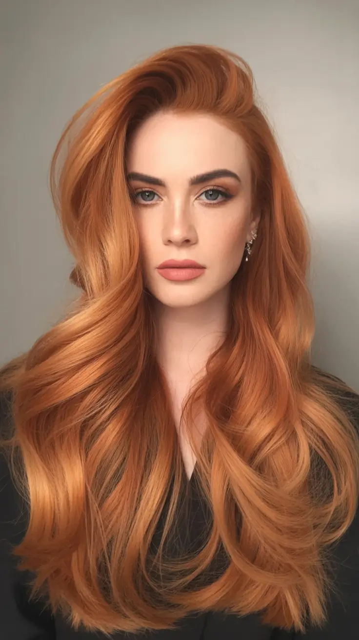 October 2025 Hair Color Trends Soft Copper Waves