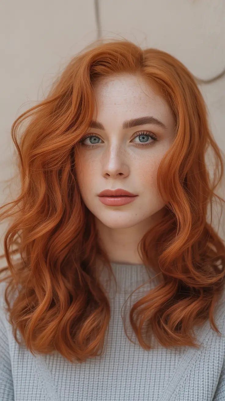 October 2025 Hair Color Trends Fiery Mid-Length Cut