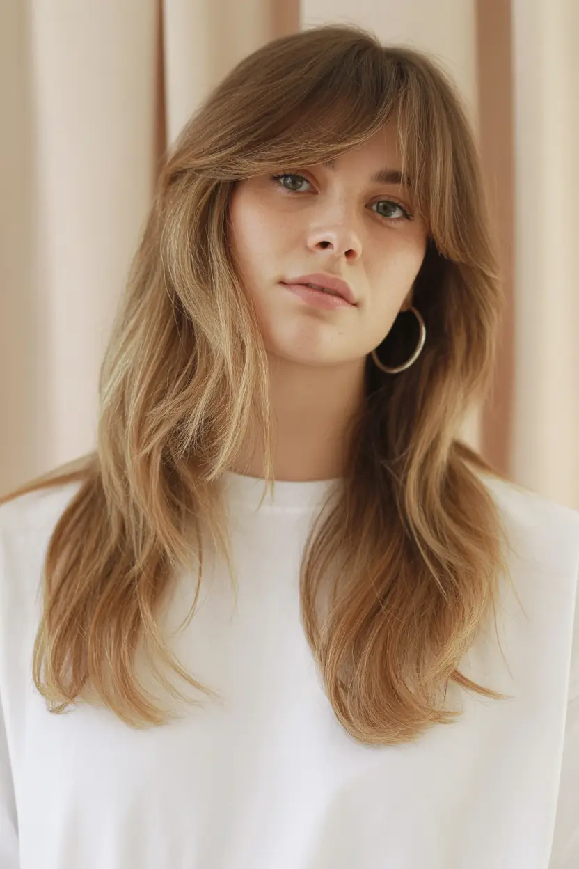 October 2025 Hair Color Trends Textured Honey Shag