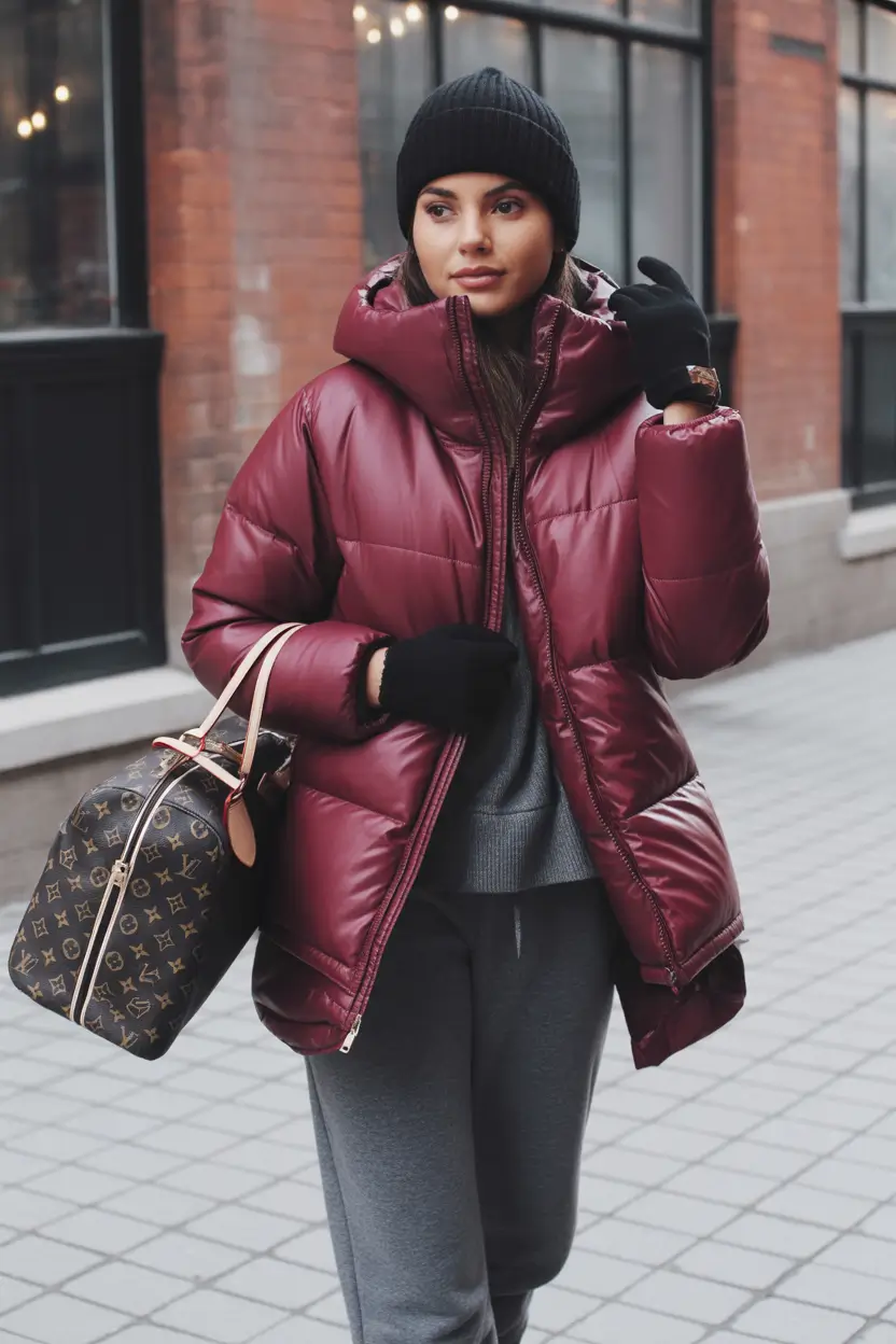 Outfits Aesthetic Winter 2025 2026 Burgundy Street Casual