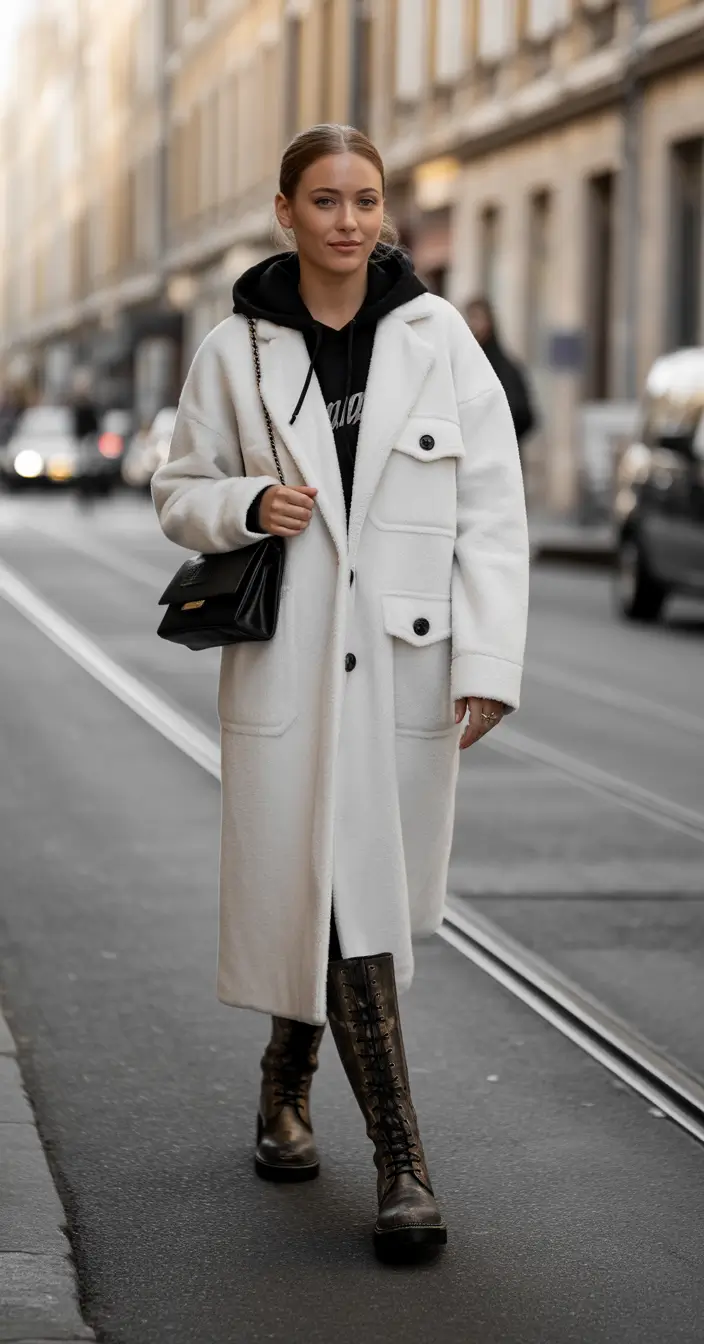 Outfits Aesthetic Winter 2025 2026 Monochrome White Layers