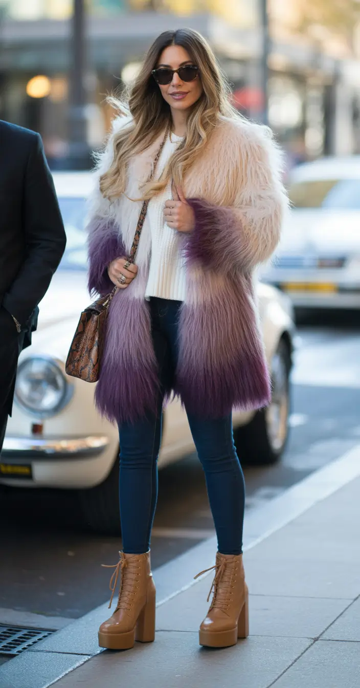 Outfits Aesthetic Winter 2025 2026 Ombre Fur Drama