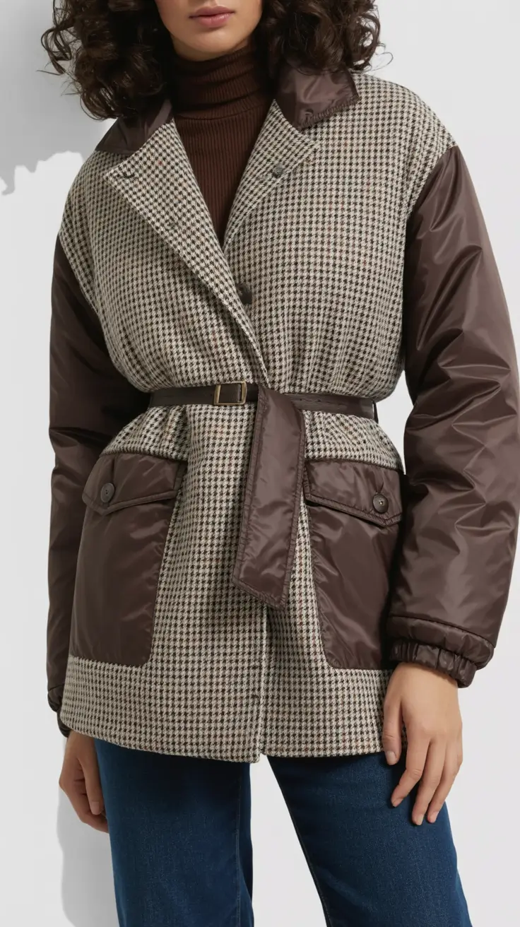 Stylish Classy Winter Outfit Ideas 2025–2026 Houndstooth with Modern Twist