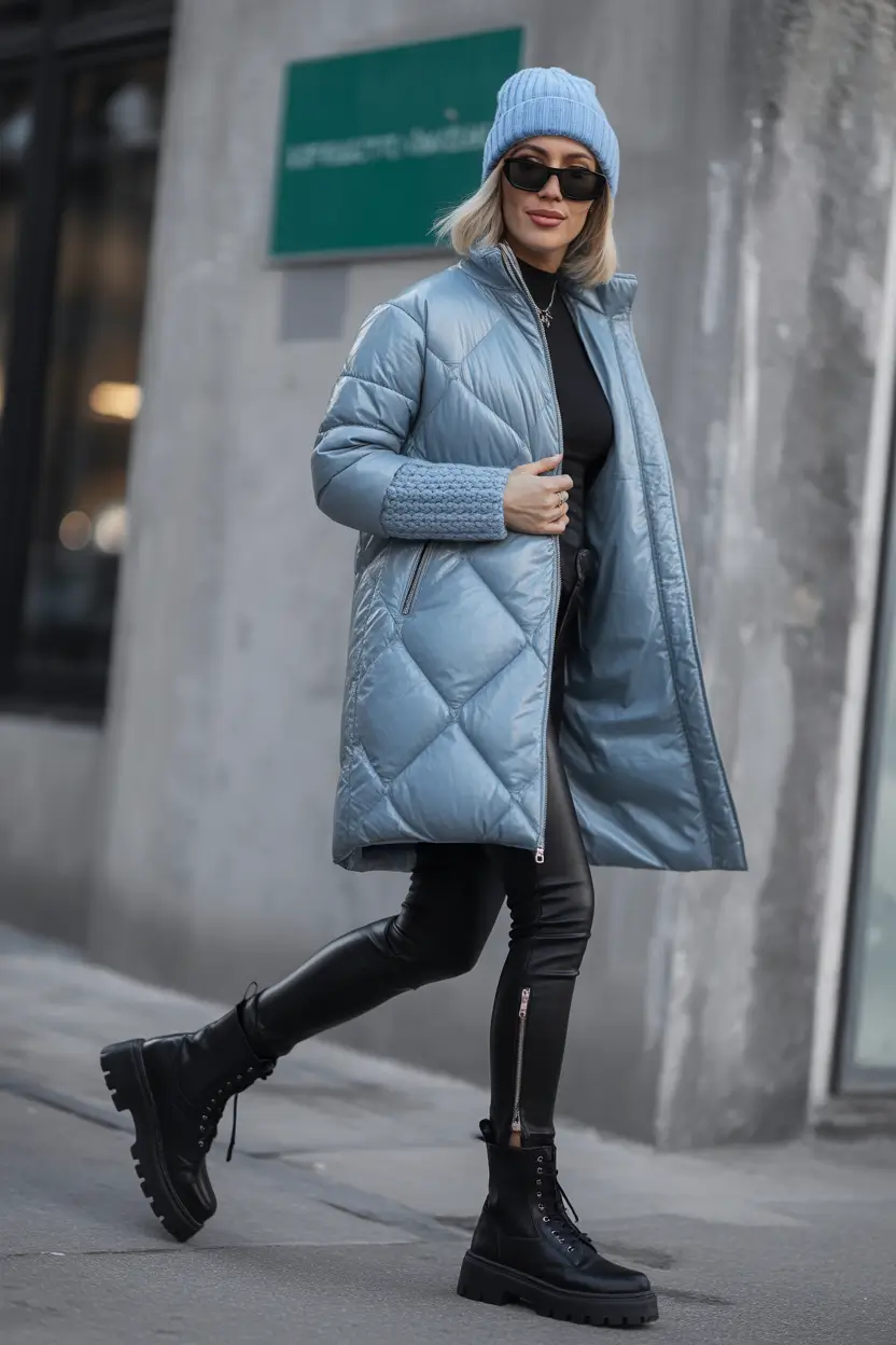 Stylish Classy Winter Outfit Ideas 2025–2026 Powder Blue Street Style