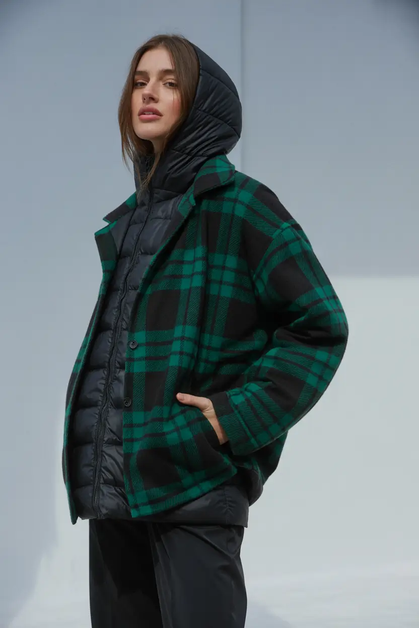 Stylish Classy Winter Outfit Ideas 2025–2026 Green Plaid with Urban Edge