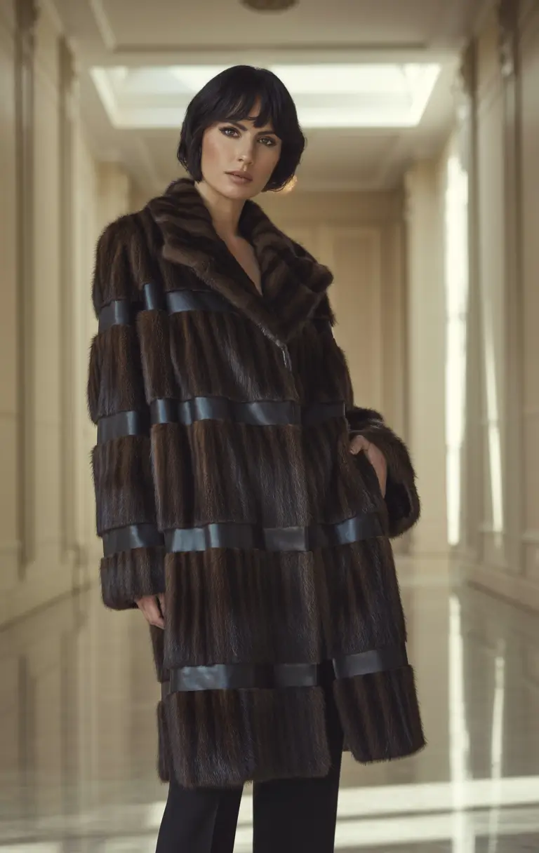 Stylish Classy Winter Outfit Ideas 2025–2026 Striped Fur with Luxe Energy