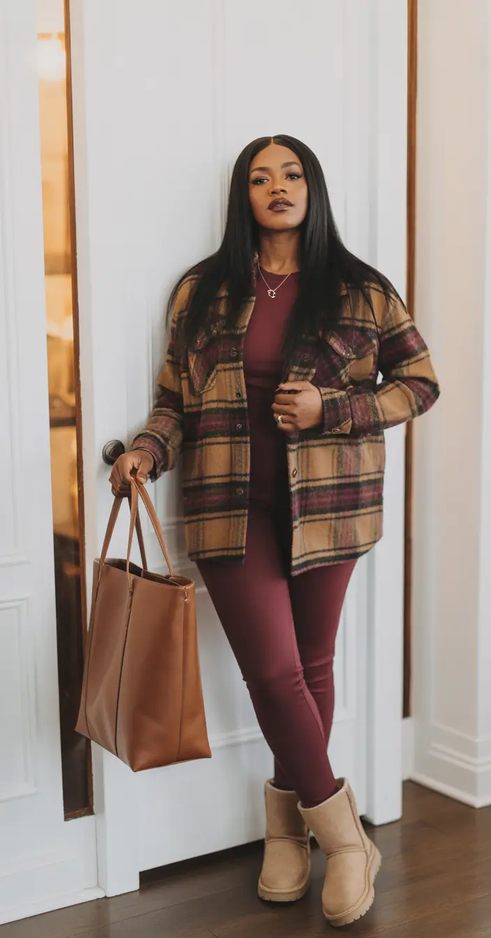 Stylish Plus Size Outfits Winter 2025–2026 Cozy Plaid Layers
