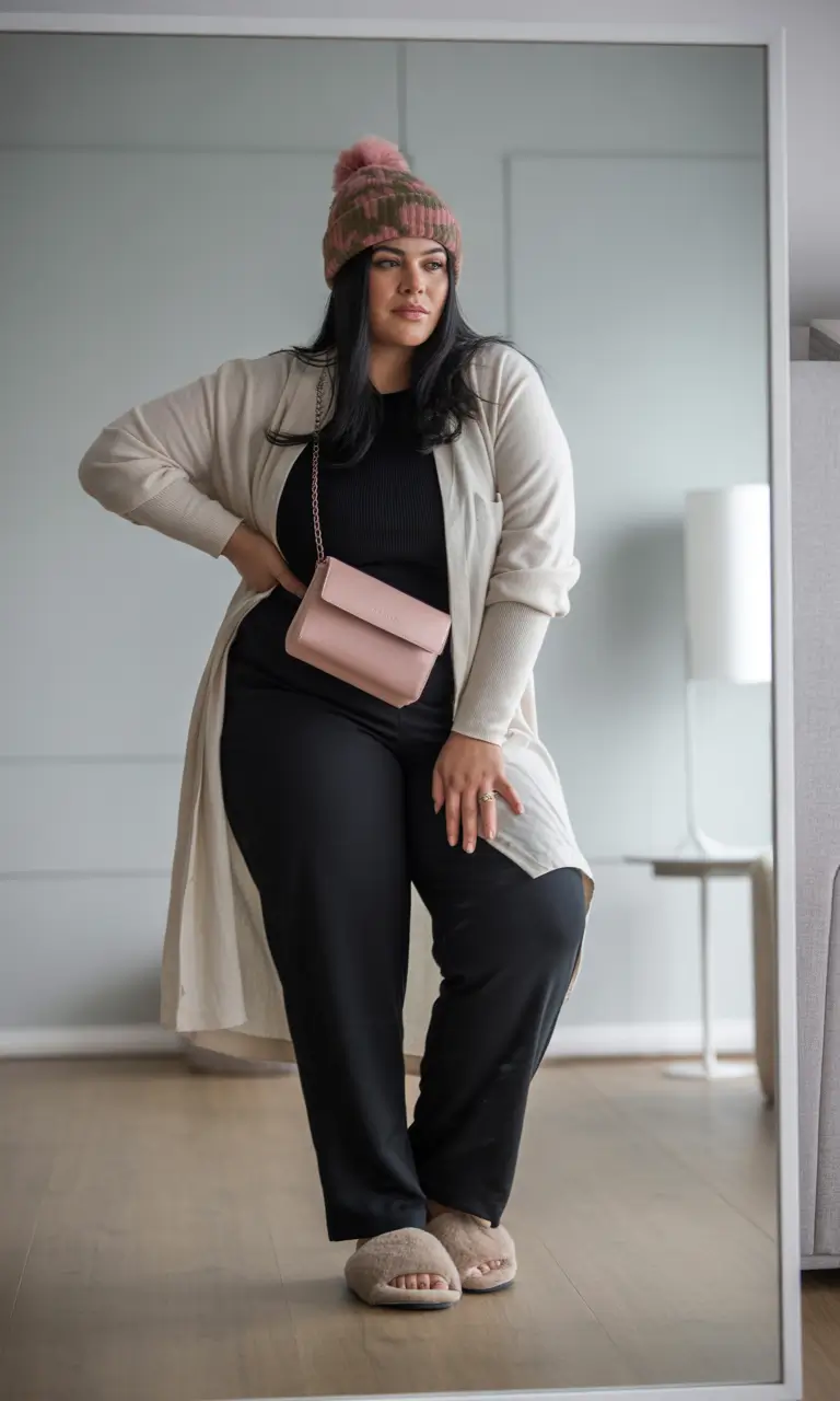 Stylish Plus Size Outfits Winter 2025–2026 Soft Pink Accents