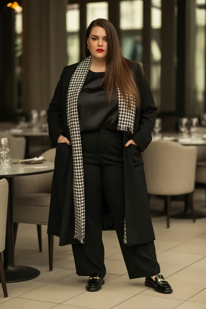 Stylish Plus Size Outfits Winter 2025–2026 Sharp and Sleek Evenings