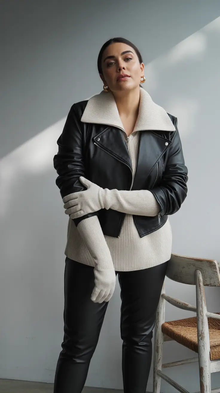 Stylish Plus Size Outfits Winter 2025–2026 Leather Edge Aesthetic