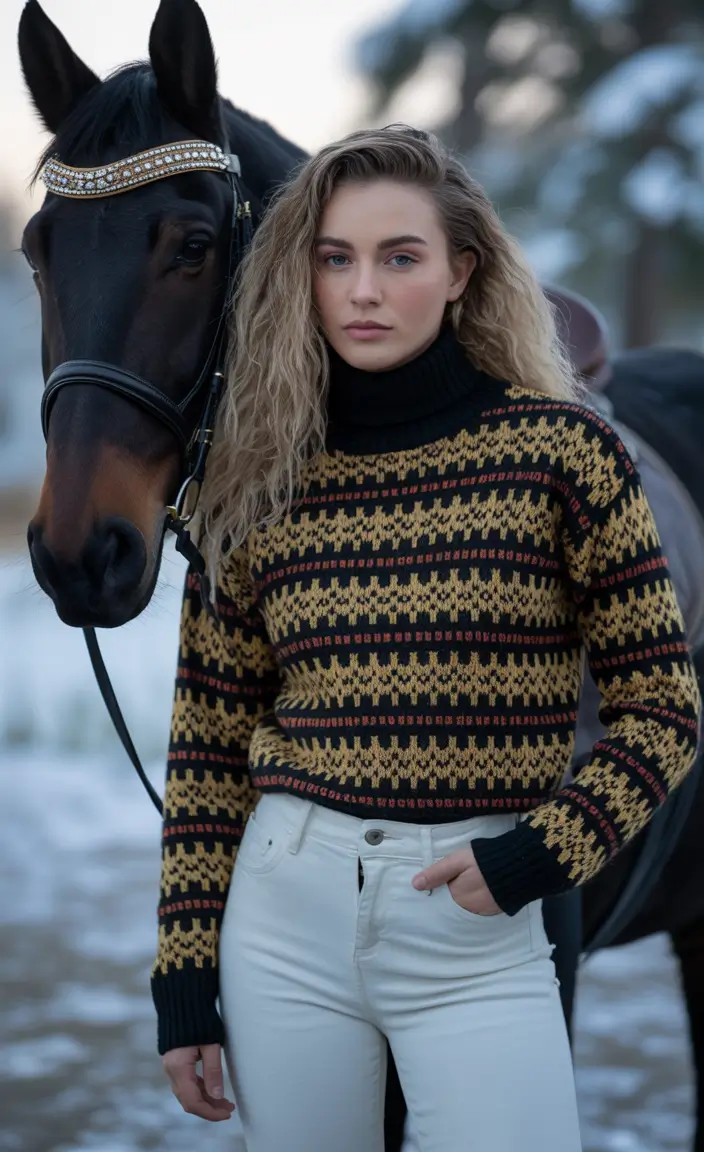 Stylish Winter Outfit Inspo 2025–2026 Equestrian Fair Isle Chic