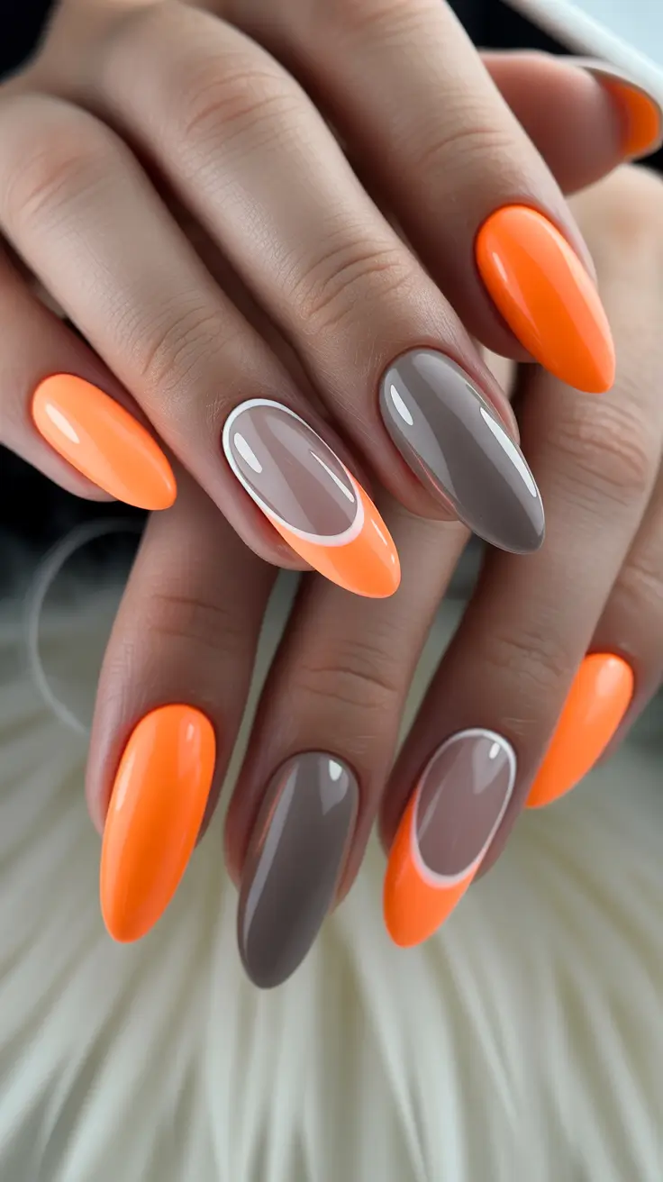 Trendy Fall & Winter Nail Colors 2025–2026 Autumn Citrus Contrast