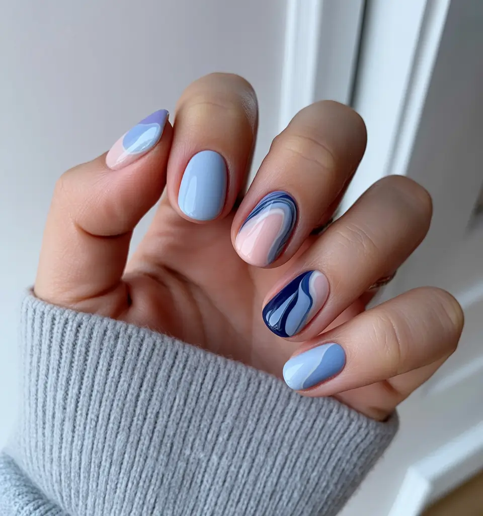 Trendy Fall & Winter Nail Colors 2025–2026 Frosty Pastel Waves